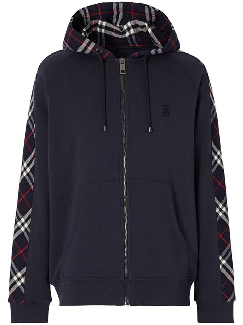 burberry men's hoodie|burberry vintage check zipped hoodie.